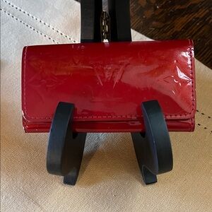 Louis Vuitton Red Leather Vernis  4 Key Holder